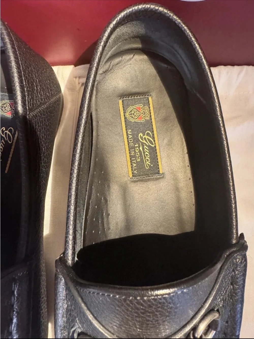 Gucci Calfskin Mens 1953 Horsebit Loafers Size US 9.5 Black